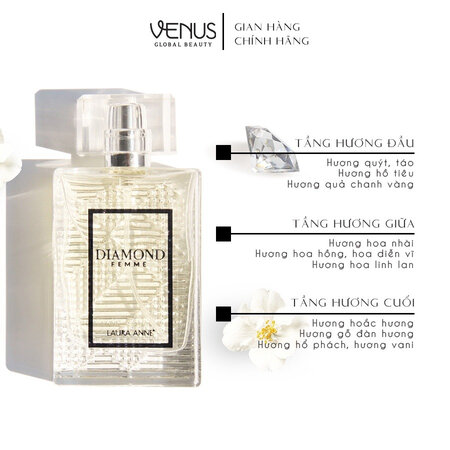Nước Hoa Nữ Laura Anne Diamond Femme 45ml (Trắng)