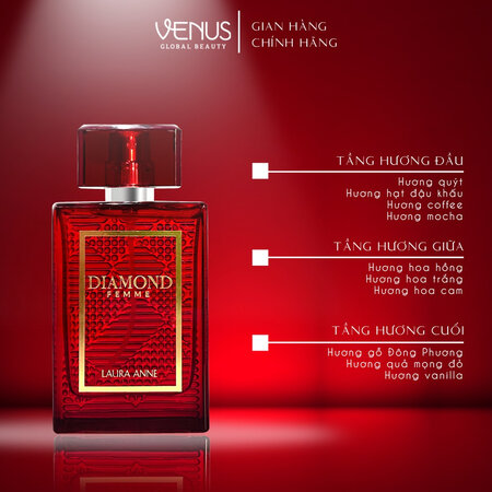 Nước Hoa Nữ Laura Anne Diamond Femme Ruby Red 45ml (Đỏ)