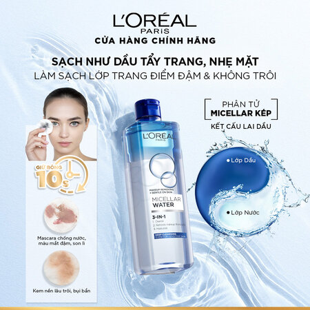Nước Tẩy Trang L'Oreal Làm Sạch Sâu Trang Điểm 400ml