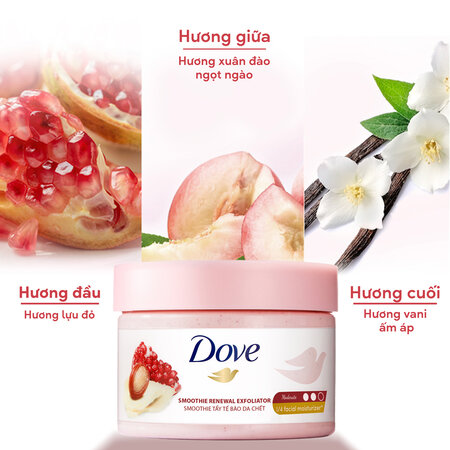 Smoothie Tẩy Da Chết Dove Hương Lựu Đỏ 298g