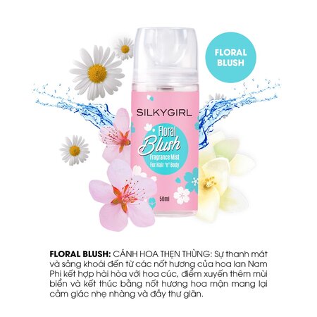 Xịt Thơm Toàn Thân Và Tóc Silkygirl Hương Floral Blush 50ml
