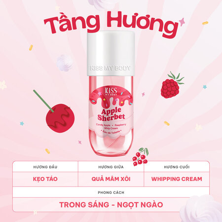 Xịt Thơm Toàn Thân Kiss My Body Hương Apple Sherbet 88ml