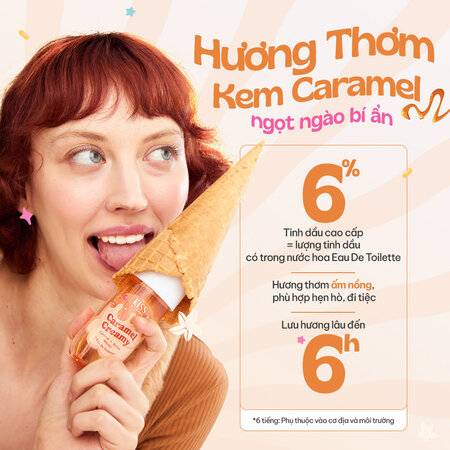 Xịt Thơm Toàn Thân Kiss My Body Hương Caramel Creamy 88ml