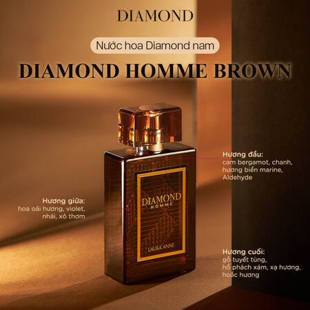 Nước Hoa Nam Laura Anne Diamond Homme Brown 45ml (Nâu)