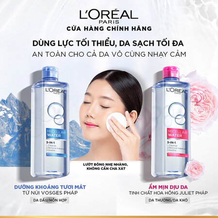 Nước Tẩy Trang L'Oreal Dưỡng Ẩm Cho Da Thường, Khô 400ml