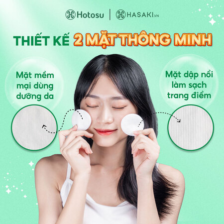 Combo 2 Bông Tẩy Trang Hotosu Cao Cấp 150 Miếng
