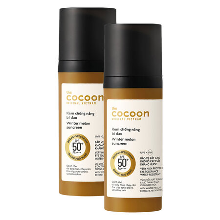 Combo 2 Kem Chống Nắng Cocoon Bí Đao Quang Phổ Rộng 50ml