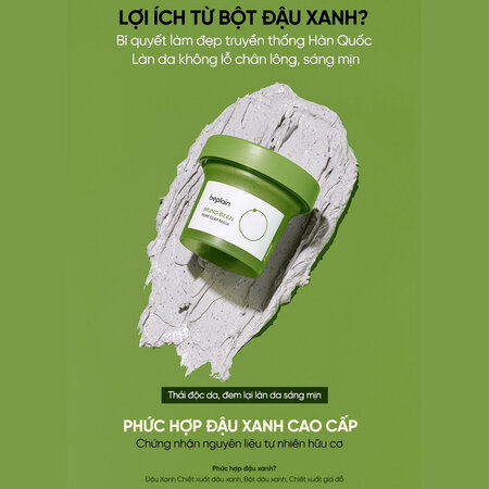 Mặt Nạ Beplain Đất Sét Từ Đậu Xanh Hỗ Trợ Sạch Sâu 120ml