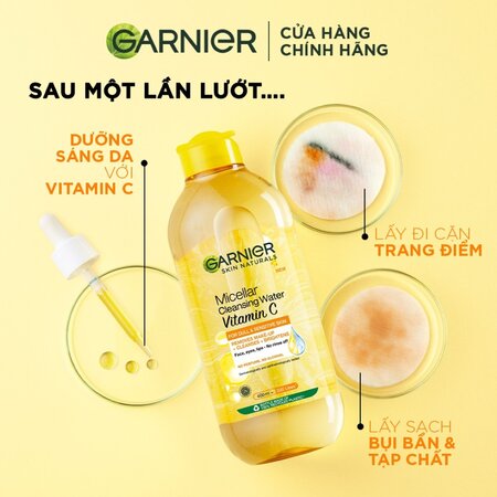 Nước Tẩy Trang Garnier Vitamin C Làm Sáng Da 400ml