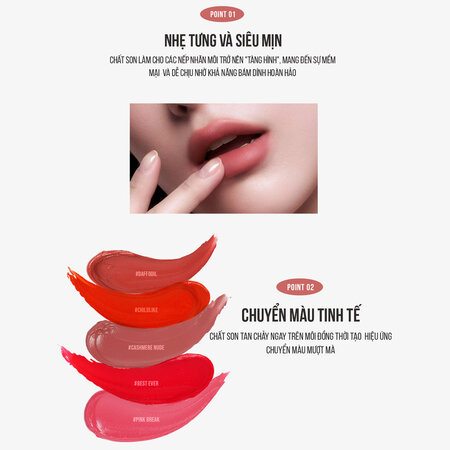 Son Kem Lì 3CE Mịn Màng Như Nhung Childlike - Cam Cháy 4g