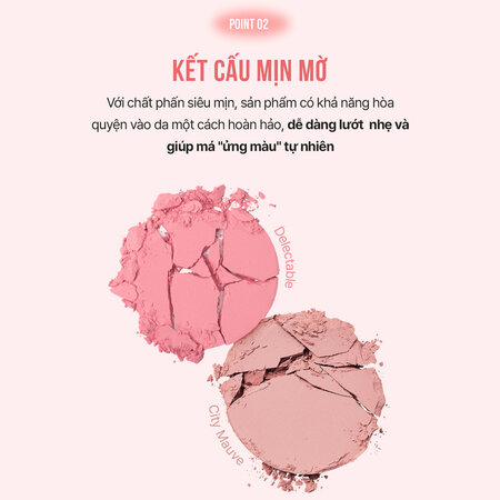 Phấn Má Hồng 3CE Mịn Lì Delectable - Hồng Anh Đào 5.5g