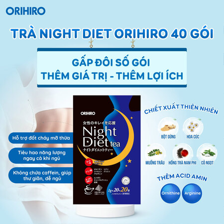 Trà Giảm Cân Orihiro Night Diet Tea 20 Gói